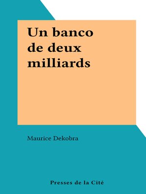 cover image of Un banco de deux milliards